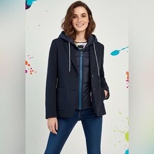 DESIGUAL 2-in-1 Blazer Jacket - Navy Blue Padded Insert |Size 36/Small |